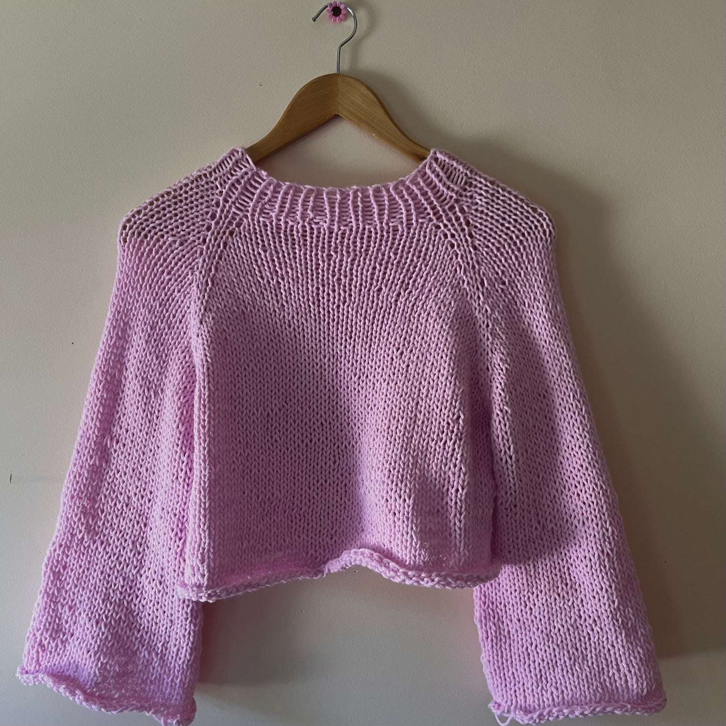 baby pink raglan sweater