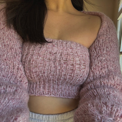 marbled pink shrug top set